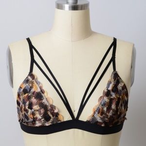 Splash Leopard Strappy Bra